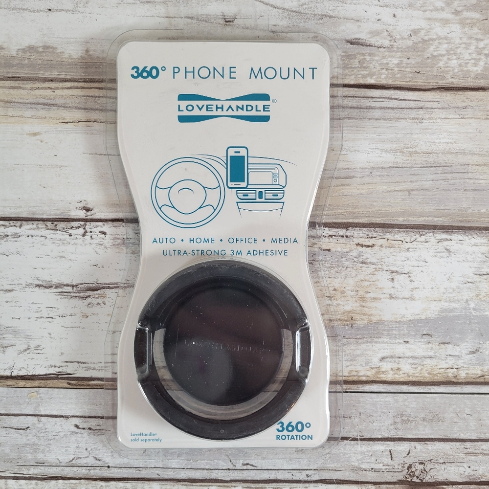 Lovehandle 360° Black Phone Mount *Mount Only *